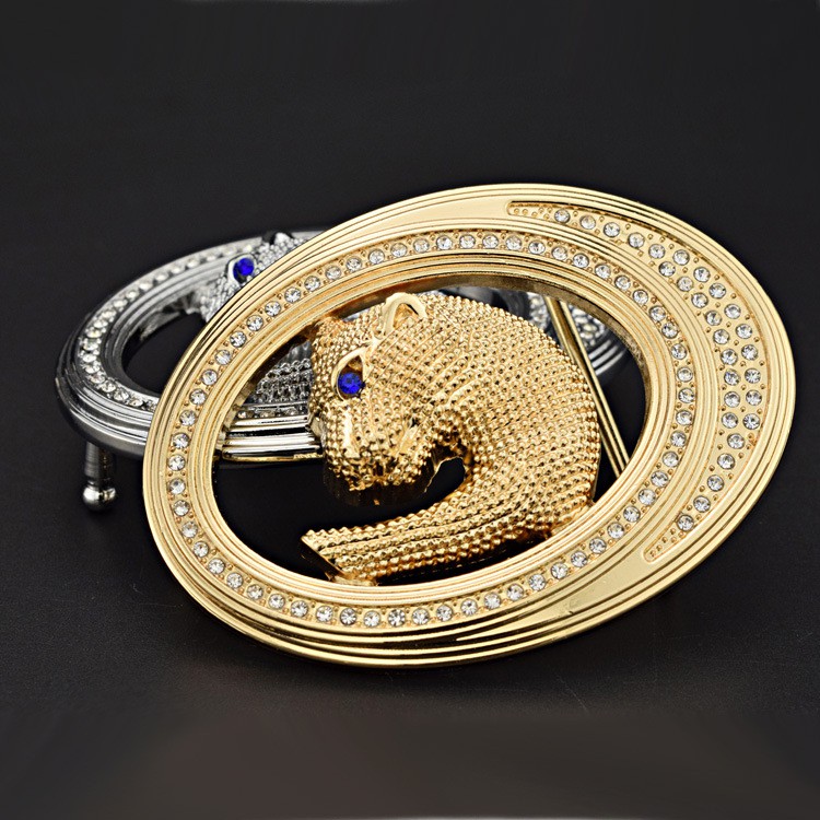 Thắt Lưng Nam Hình Báo T3 Đính Đá Khóa Cài Được Làm Bằng Hợp Kim