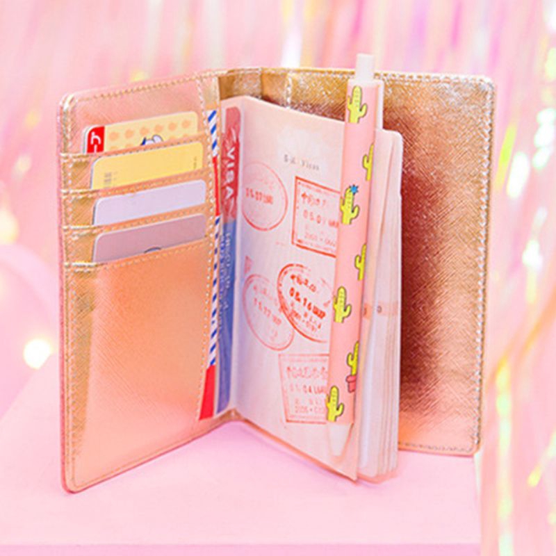 timetogether*Hologram Embroideried Travel Passport ID Card Cover Holder Case Protector Organizer