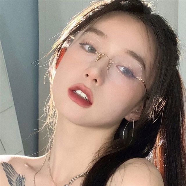 (AIMURUSI) COD Kính Không Gọng Tròng Kính Abstinence Nhật Hàn Hợp Thời Trang Cho Nam Nữ
