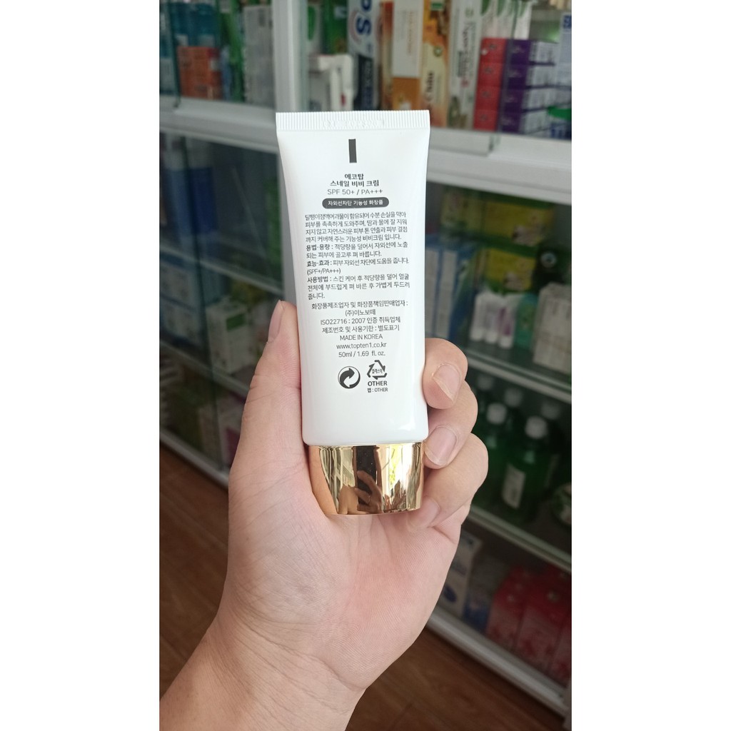 Kem nền chống nắng ÓC SÊN  ECOTOP SNAIL BB Cream ECOTOP (50ml) CHÍNH HÃNG -TẶNG KÈM XÀ PHÒNG THÁI LAN