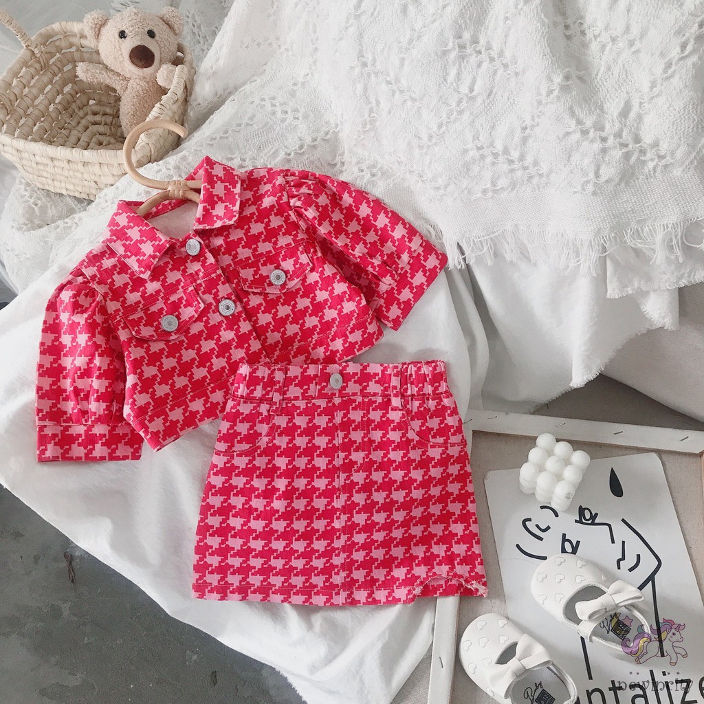 Bộ Áo Khoác + Chân Váy Ngắn Thời Trang Hàn Quốc Cho Bé Gái