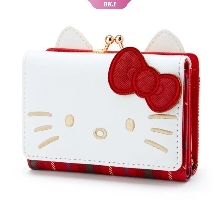 Ví Da PU 11cm Họa Tiết Hoạt Hình My Melody Mèo Cinnamoroll Dễ Thương Có Khóa Kéo