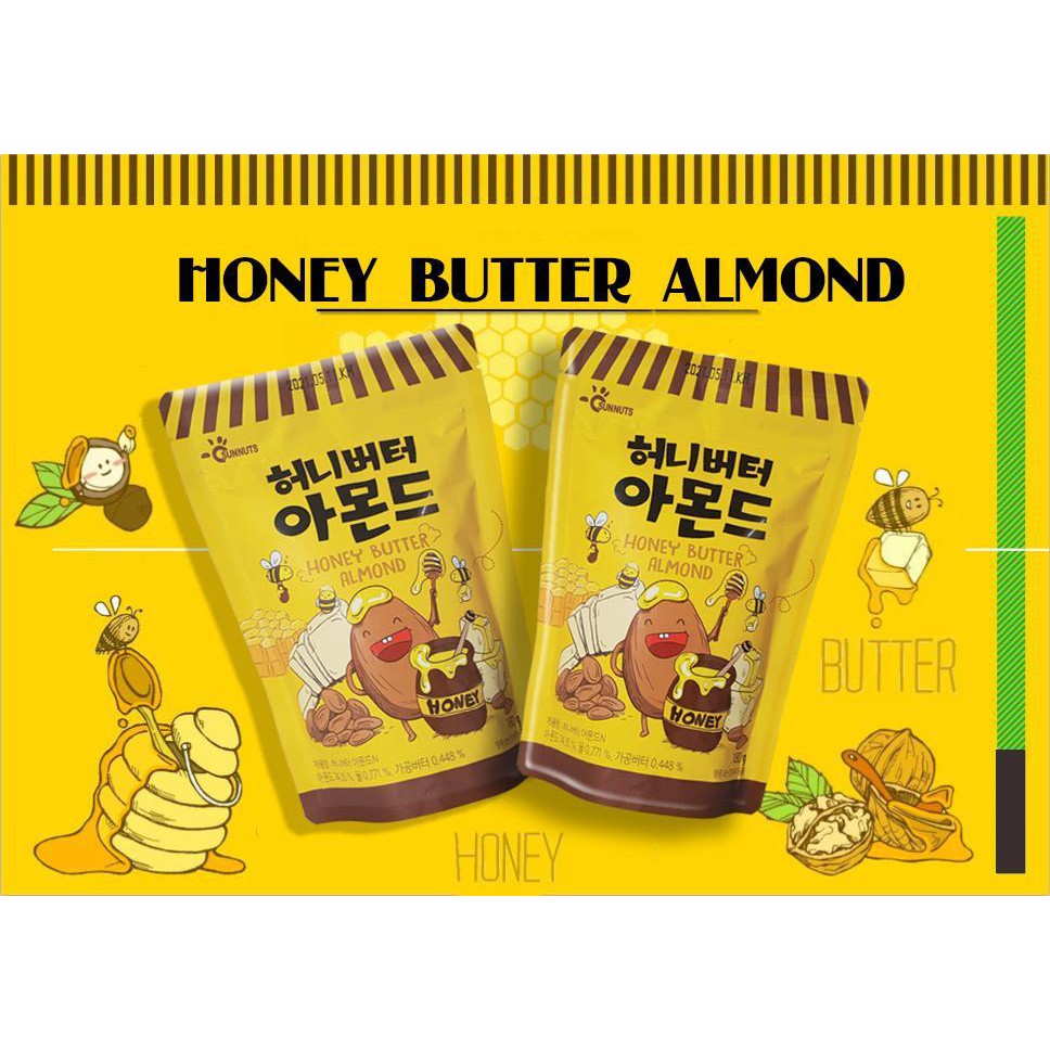 Hạnh Nhân Tẩm Bơ Mật Ong Sunnuts Hàn Quốc 180g