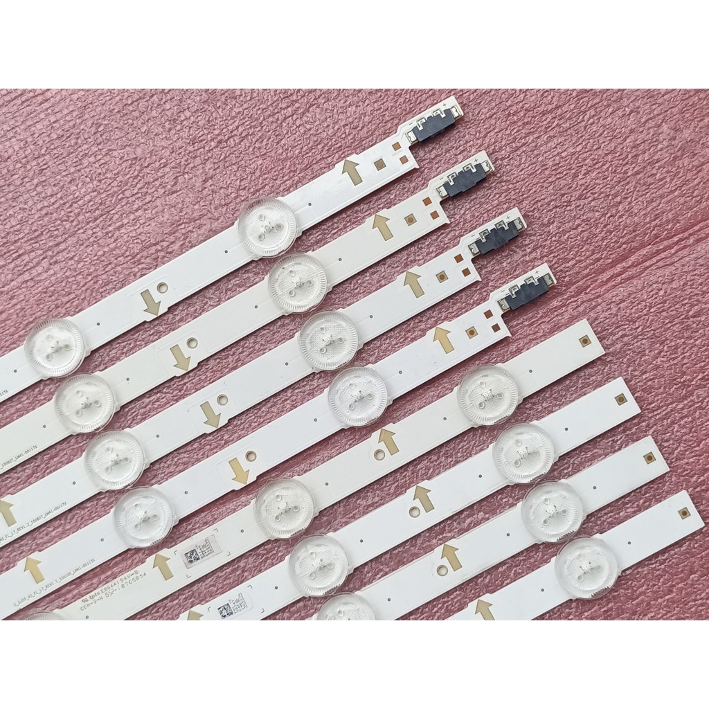 THANH ĐÈN LED TIVI SAMSUNG 43J5500 MỚI 100% HÀNG ZIN HÃNG LƯNG ĐỒNG, BỘ GỒM 4 THANH 7 BÓNG VÀ 4 THANH 4 BÓNG, MỖI BÓNG 3