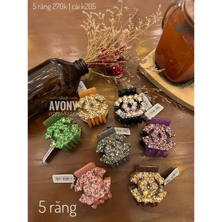 [xịn] Kẹp tóc càng cua 5 răng chan-nel đính đá cao cấp Marcely