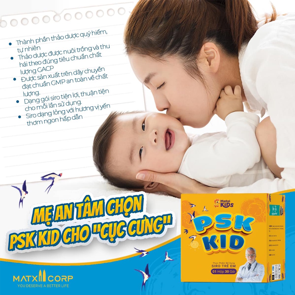 Siro Ăn Ngon PSK KID - MAXICORP Hỗ Trợ Bé Ăn Ngon Ngủ Giỏi Tăng Cân Đều, Sức Đề Kháng Tốt, Cải ThiệnTáo Bón