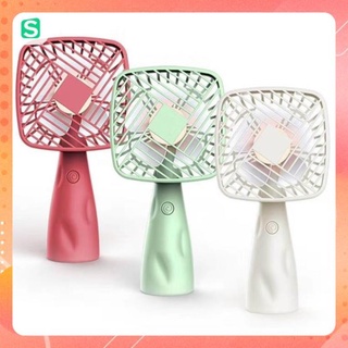 Quạt Tích điện mini cầm tay tích hợp đèn LED siêu sáng ,  chế độ gió mạnh