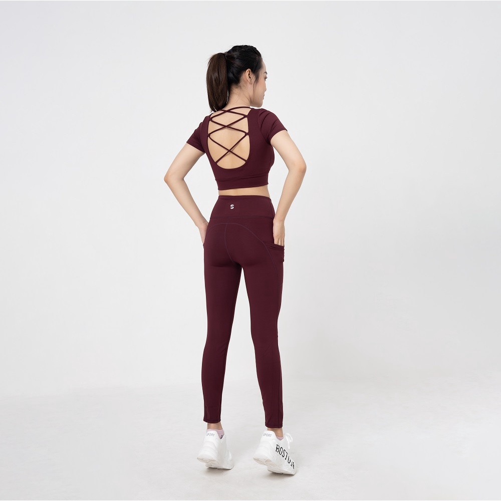 Đồ tập yoga nữ thiết kế croptop cộc tay sang trọng, màu sắc tươi sáng, BST xuân 2022