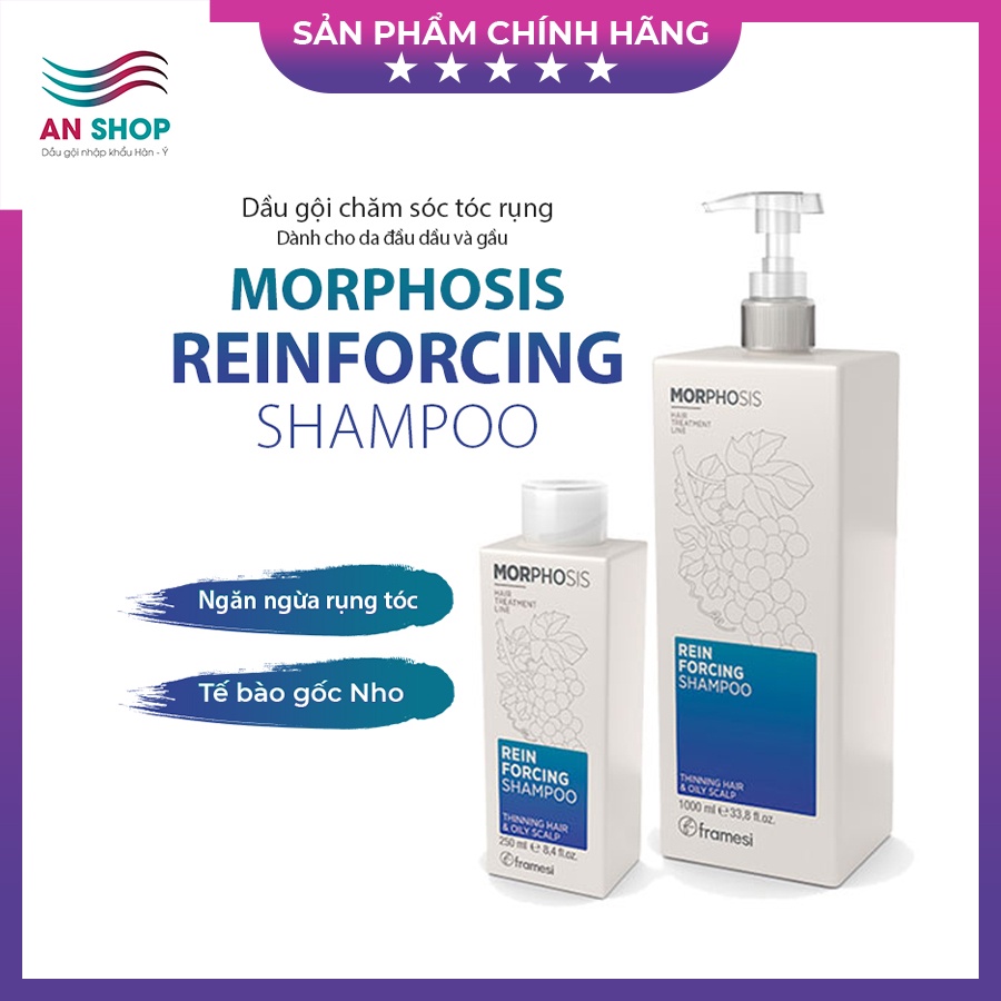 Dầu gội ngăn rụng tóc nam kích thích mọc tóc nhanh chăm sóc da đầu chống gầu giảm gàu ngứa Framesi Reinforcing Shampoo