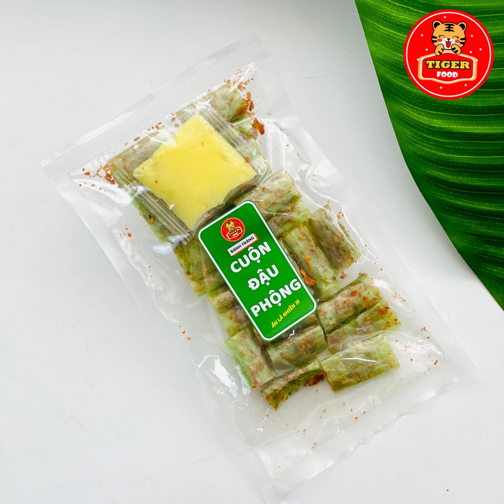 Bánh tráng cuộn đậu phộng bơ TIGER FOOD Gói 80g bánh tráng cuộn lá dứa thập cẩm bơ - Đồ ăn vặt sài gòn