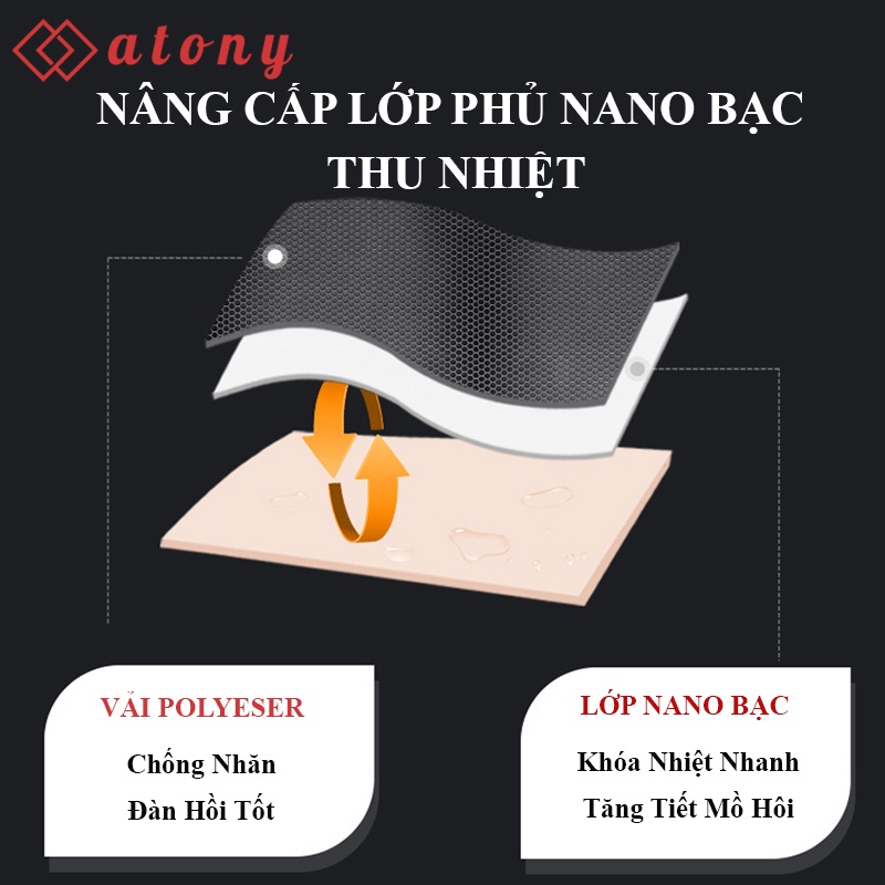 Bộ Thể Thao Nam Ép Cân ATONY Cao Cấp, Tráng Nano Bạc Nhật Bản, Tăng Sinh Nhiệt, Đổ Mồ Hôi, Đốt Mỡ Bụng (Áo + Quần)