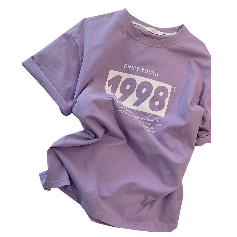 NRVP Áo thun mùa hè tay ngắn oversize in họa tiết phong cách Hàn Quốc cho nam / nữ