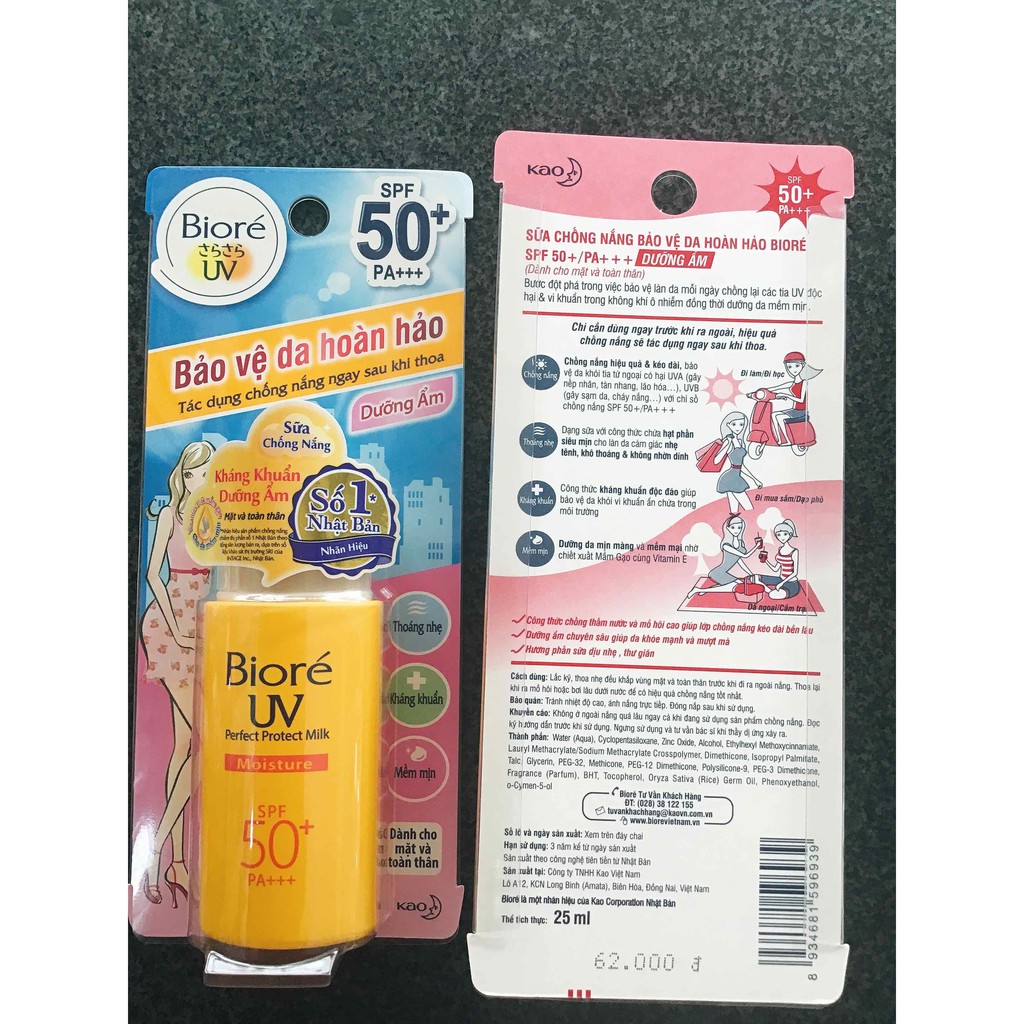 Kem chống nắng Biore UV Perfect protect milk spf 50