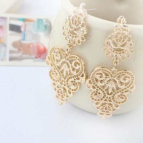 Women's Bohemian Hollow Design Long Drop Dangle Earrings Piercing Jewelry