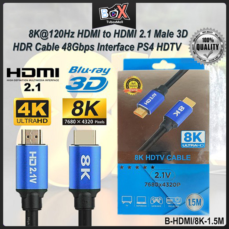 Dây Cáp Hdmi 8k Hdtv 2.1v 48gbps 3 / 2 / 1.5 / 1 / 0.5m 8k Vn 60hz 7680p Dolby Visi Cho Tv Máy Chiếu