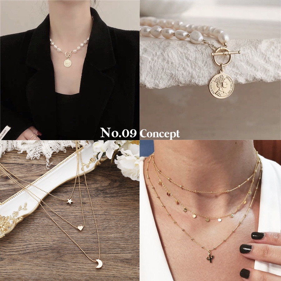 Dây chuyền vàng nhiều lớp tổng hợp HÀNG CÓ SẴN DCV003
