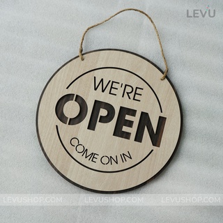 Bảng Gỗ treo cửa Open Closed LEVU-BG17 trang trí nhà hàng quán ăn phong cách hiện đại