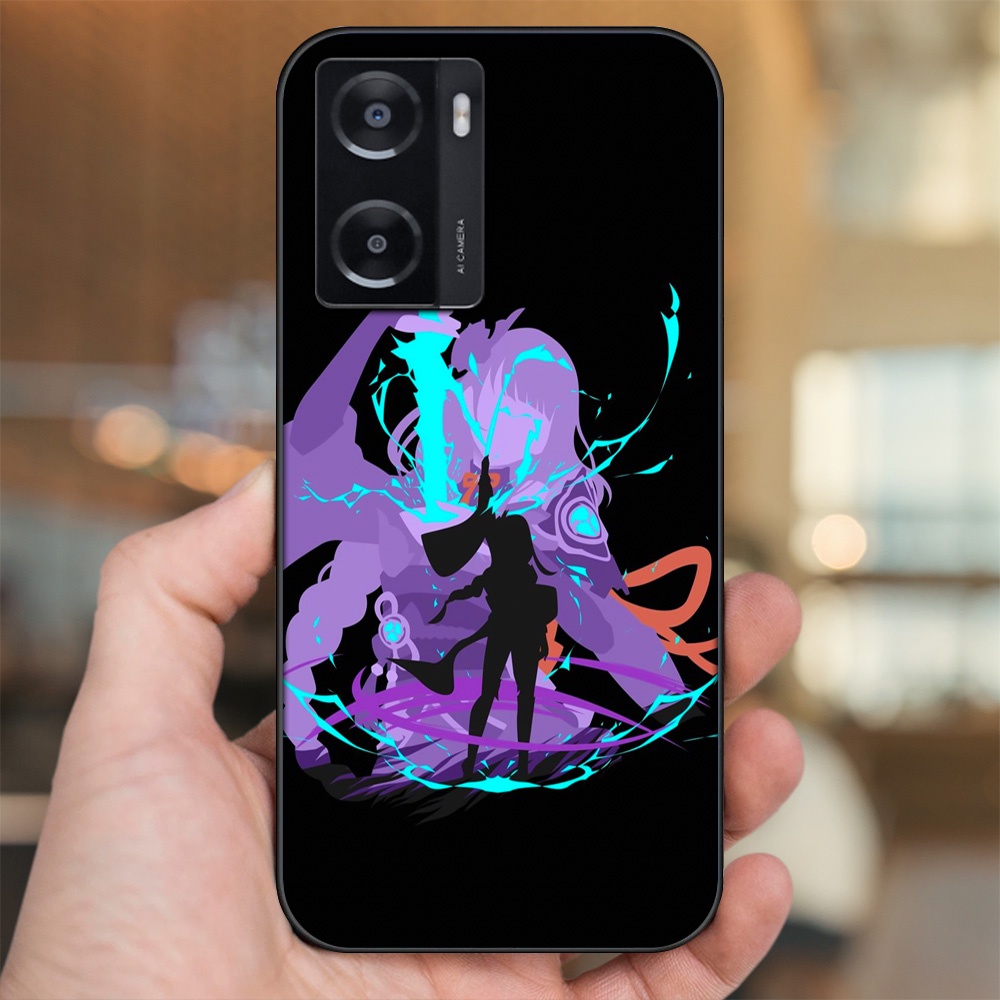 Ốp lưng Oppo A57 4G viền đen in hình Raiden Shogun Genshin Impact