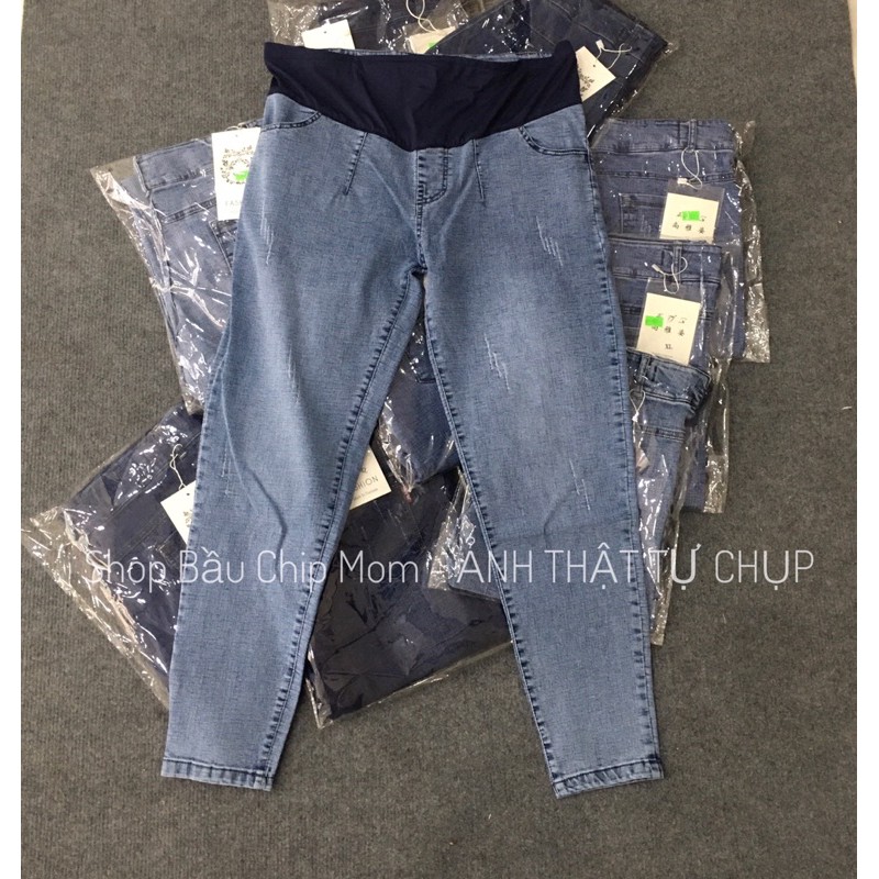 Quần Bò Bầu, Quần Jeans Bầu Hàng Mềm Đẹp Loại 1 Q27 Thời Trang Trẻ Trung, Đủ Size Cho Mẹ Bầu