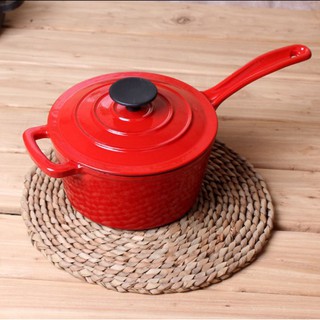 Quánh Gang Tráng Men Nấu Cháo Kho Thịt Phủ Gốm Cao Cấp Size 20cm Dùng Được Bếp Từ