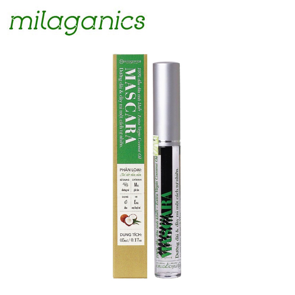 MASCARA DẦU DỪA DƯỠNG DÀI MI MILAGANICS 5ML