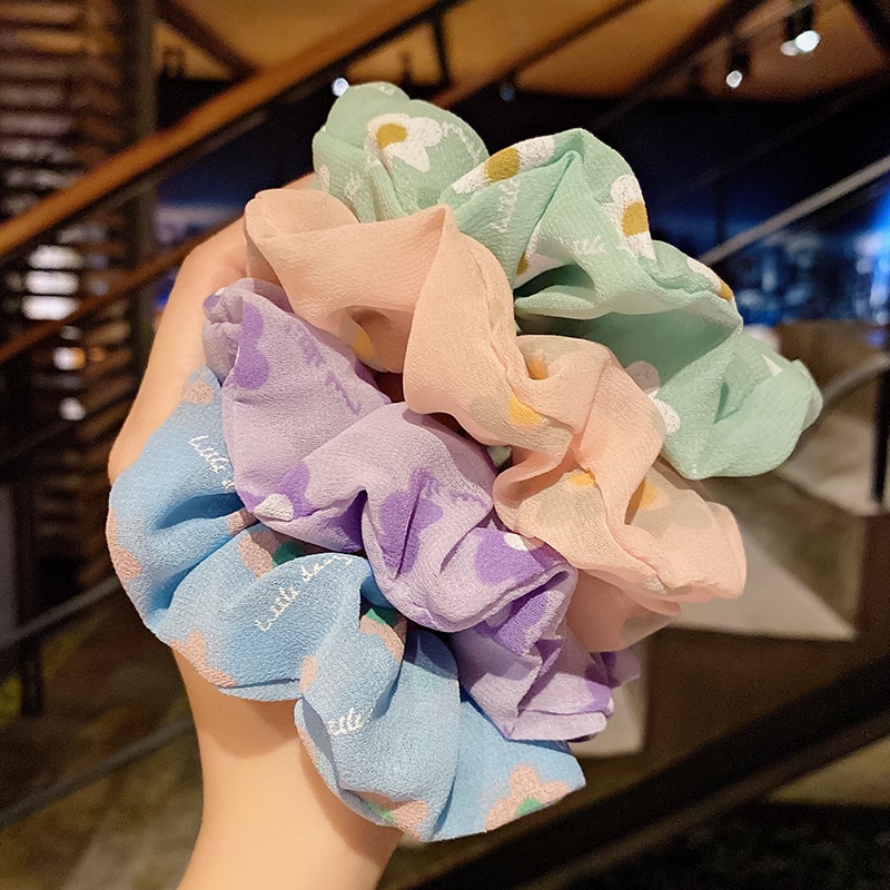 XẢ HÀNG Vòng/Dây buộc tóc scrunchies họa tiết hoa nhí phong cách Hàn Quốc XPK356