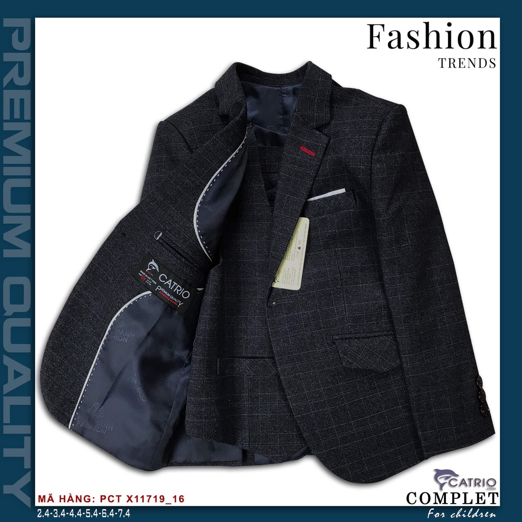 Áo đờ mi trẻ em, áo vest bé trai, áo comple cao cấp Catrio A-PCT11719/16