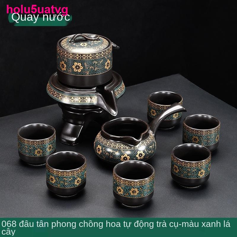 sữaLazy Kung Fu Tea Set Home Văn phòng nhỏ Cuộc họp Kiểu Trung Quốc Cối xay đá tự động Bộ ấm trà pha Gốm sứ