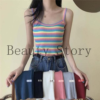 Kẻ sọc Áo Croptop nữ tính hai dây