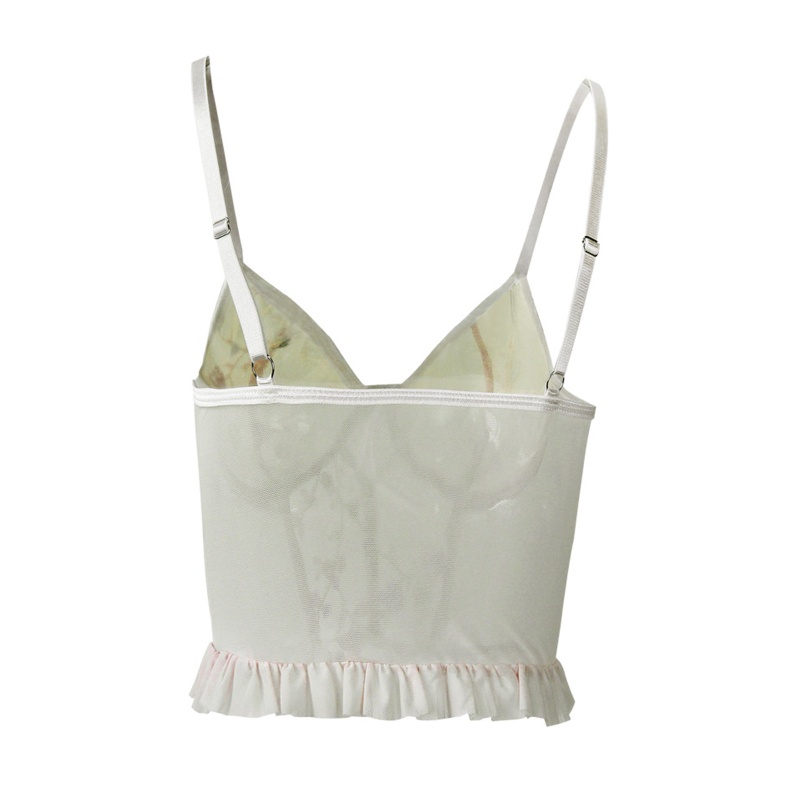 Áo Croptop Hai Dây Thêu Hoa Thời Trang Cho Nữ