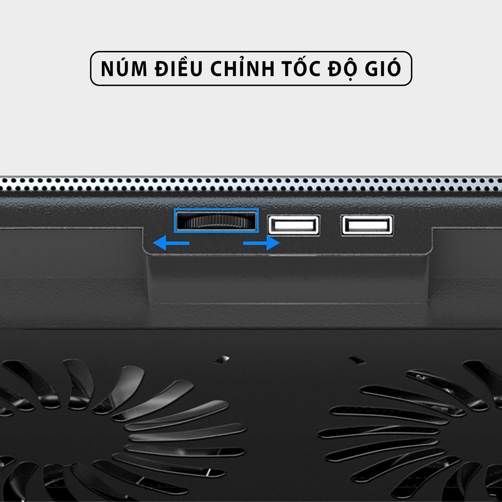 Đế tản nhiệt laptop máy tính bảng mcbook SIDOTECH Q100 làm mát nhanh đèn led gaming quạt chống ồn 4 mức chỉnh độ cao