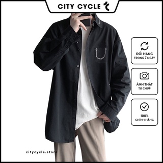 Áo sơ mi nam nữ Chain City Cycle - Áo sơ mi dài tay nam Unisex hàng Local Brand cao cấp