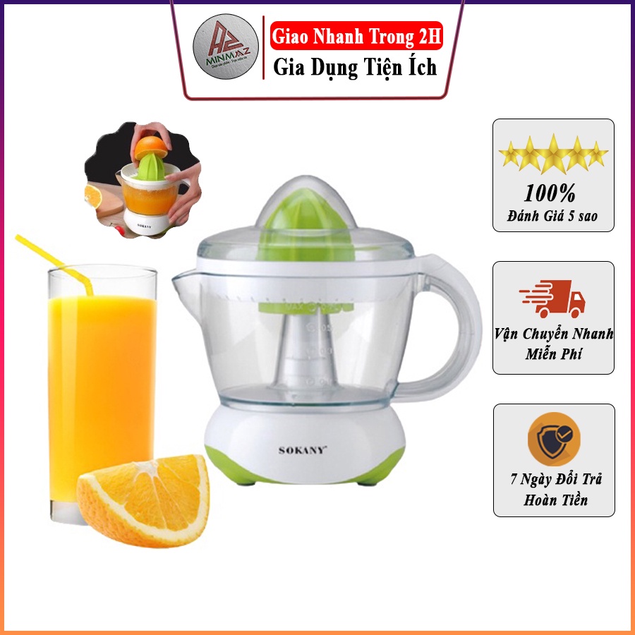 Máy Vắt Cam Đa Năng Sokany Dung Tích 700Ml Cắm Điện, Xoay 2 Chiều Thông Minh, Tháo Lắp Vệ Sinh Dễ Dàng - Free Ship