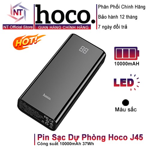 Pin Sạc Dự Phòng Hoco J45 Chính Hãng 10000mAH Đa Năng Sạc Cho Android Và Iphone, Ipad - Bảo Hành 12 Tháng | BigBuy360 - bigbuy360.vn