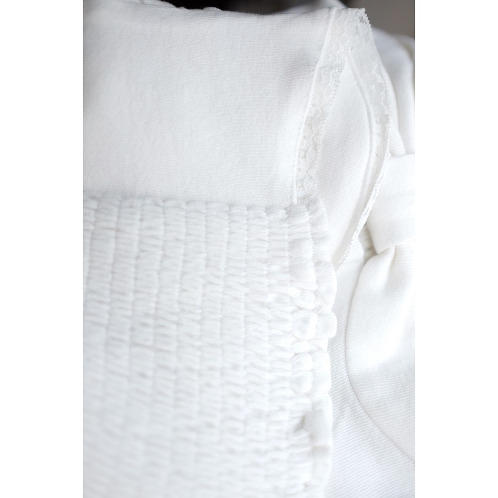 Áo ống nơ nhún ngực viền ren - Bow Tube Top | BigBuy360 - bigbuy360.vn