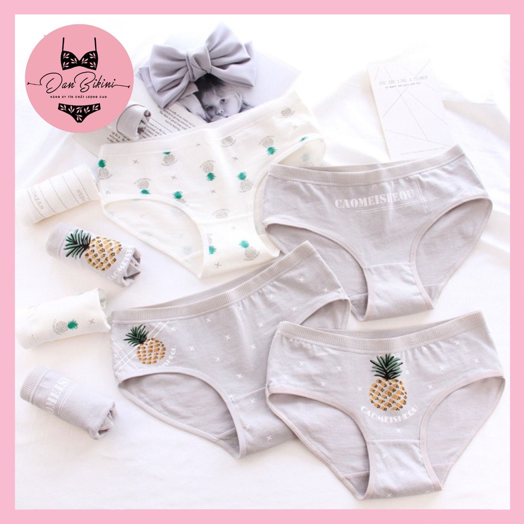 Quần Lót Nữ Cotton hoạ tiết hình quả dứa kháng khuẩn lên dáng sexy mẫu A002