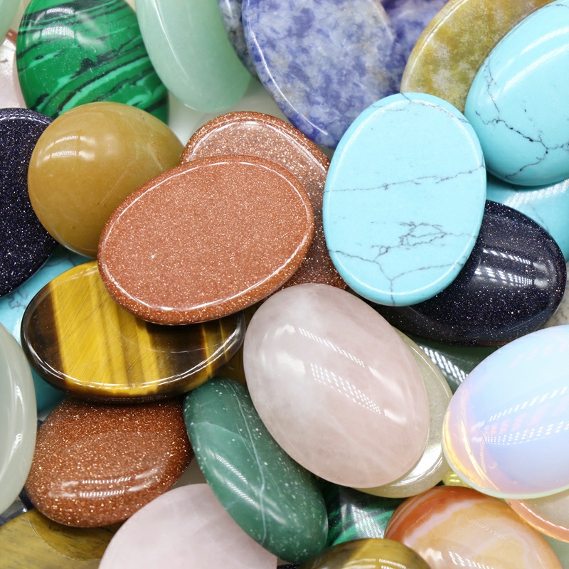 Hạt Đá Thạch Anh Tự Nhiên Hình Oval Dùng Làm Trang Sức DIY