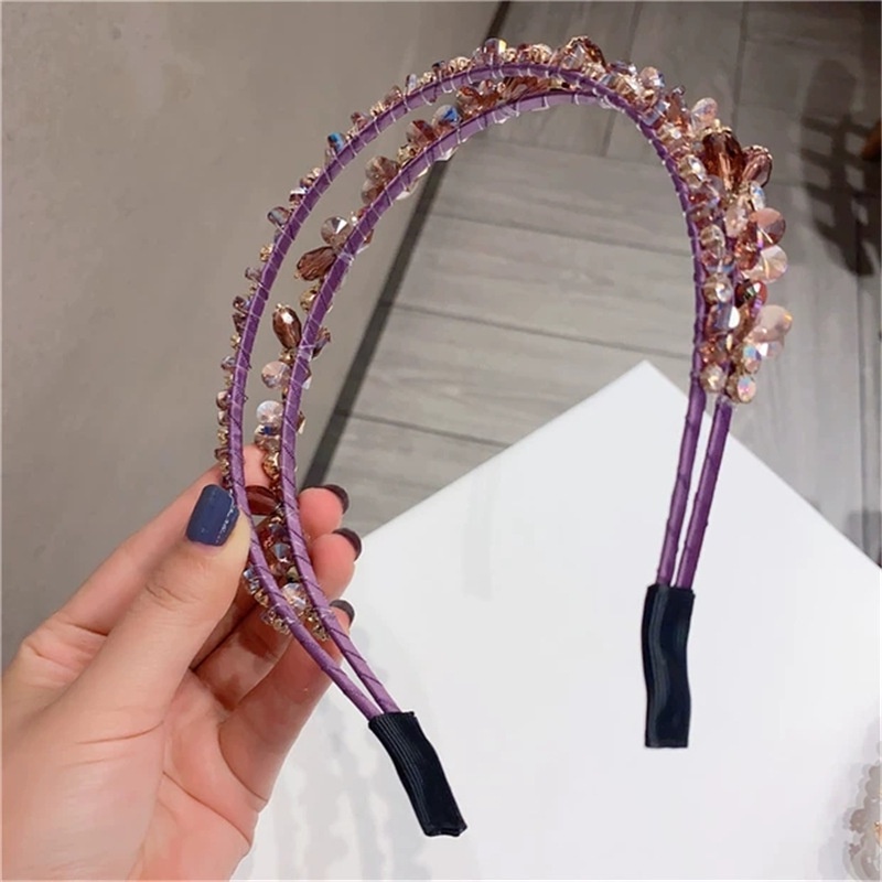 Băng Đô Cài Tóc Đính Đá Pha Lê Cao Cấp Sang Trọng Phong Cách Hàn Quốc