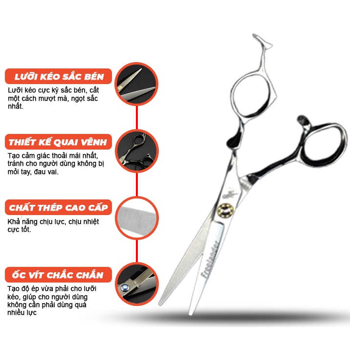 Bộ Kéo Cắt Tóc Nhật  Nhập Khẩu Sắc Bén Freelander  (Tặng Kèm BAO DA Cao Cấp)