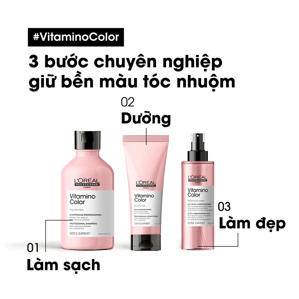 Dầu gội xả L'oreal Vitamino dưỡng màu tóc nhuộm 1500ml - 750ml 500ml - 300ml -200ml