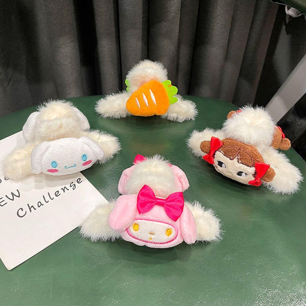 EXPEN Kẹp Tóc Đuôi Ngựa Hình Mèo Kitty Bằng Lông Nhung Dễ Thương Xinh Xắn Cho Nữ Giá Đỡ