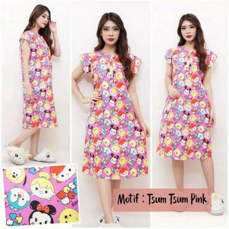 Đầm Ngủ In Hình Mèo Máy Doraemon / Hello Kitty Đáng Yêu