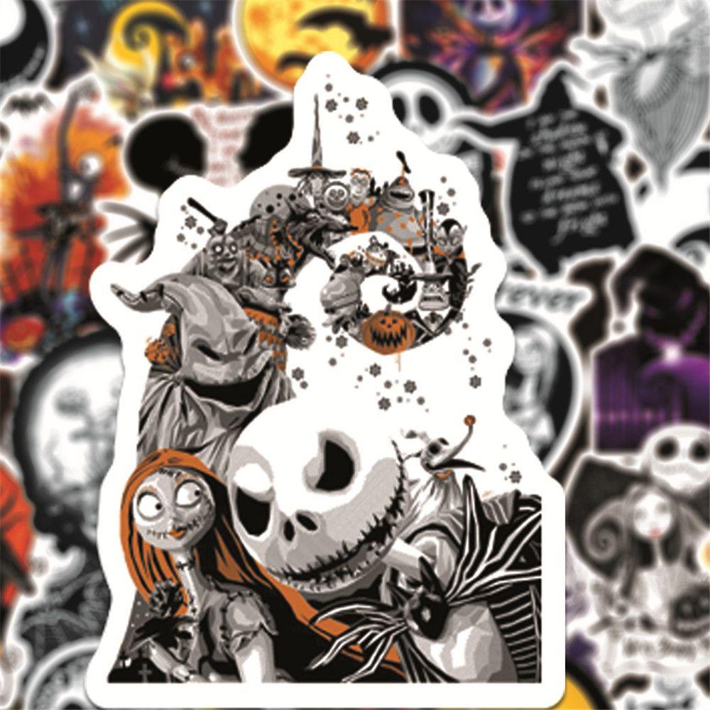 Bộ 50 Sticker Họa Tiết Hoạt Hình The Nightmare Before Christmas Để Trang Trí Cho Laptop Ván Trượt Tiện Dụng