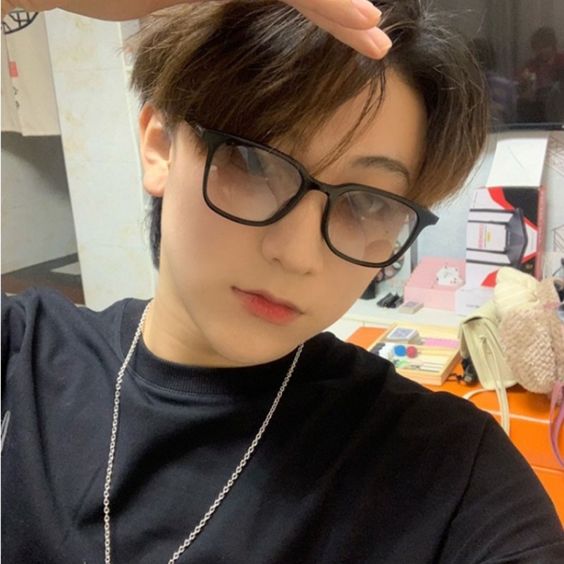 (YUZHU) Kính Mát Gọng Chữ Nhật Hai Màu Thời Trang Phương Tây