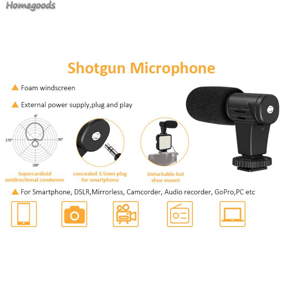 HOME-Smartphone Video Kit Clip Microphone LED Light Tripod for Vlog Photography-GOODS