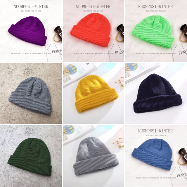 Mũ len beanie trơn unisex nhiều mầu lựa chọn