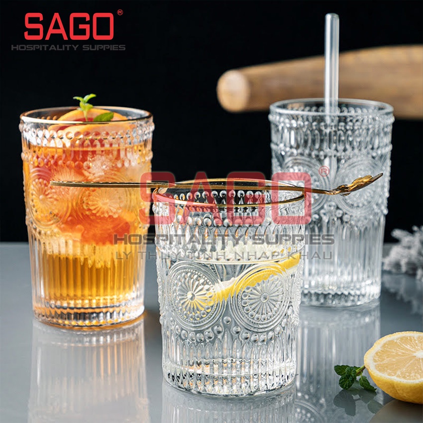 Ly Thủy Tinh , Cốc Thủy Tinh Deli Baroque Glass 300ml , 350ml | Tùy chọn Dung Tích