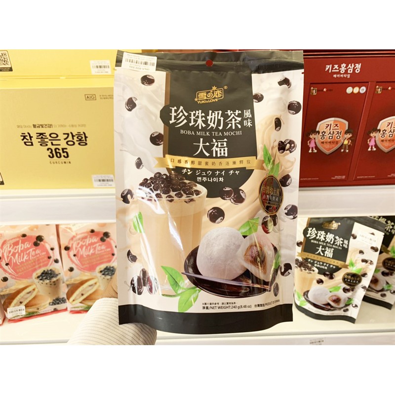 Bánh Mochi vị trà sữa trân châu Yuki & Love Boba Milk Tea Mochi 240g