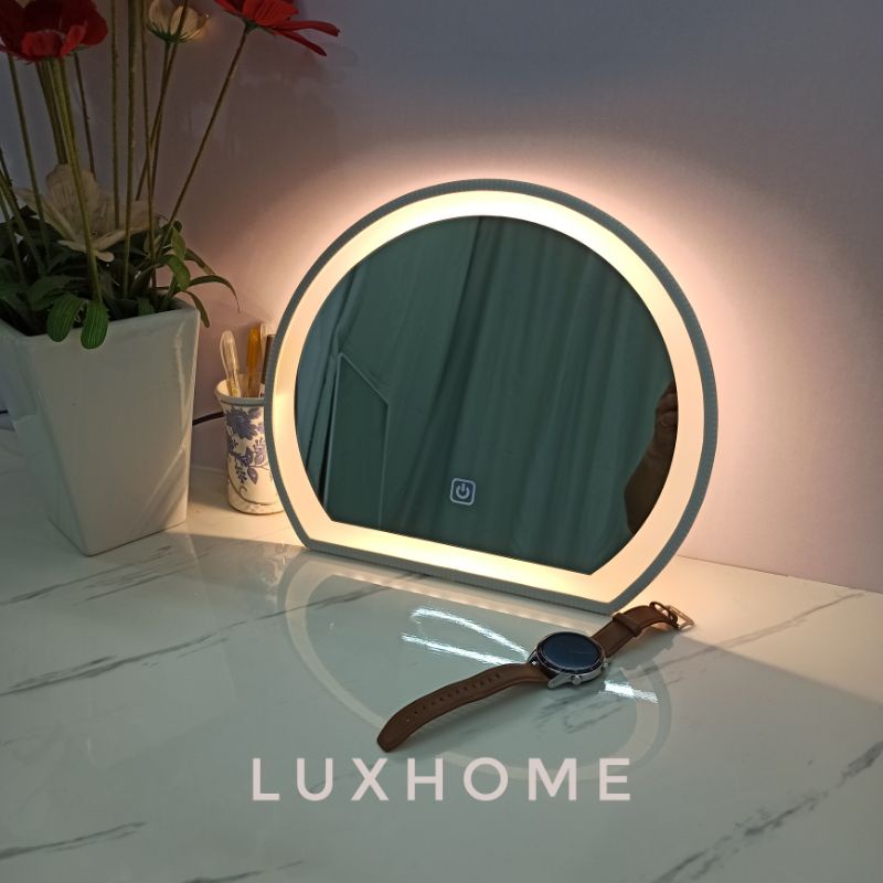 Gương Để Bàn Cảm Ứng LED 3 Màu - size to 35cm LUXHOME