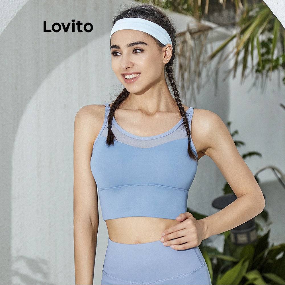 Áo ngực thể thao Lovito chống sốc năng động L02037 (màu xanh dương nhạt) | BigBuy360 - bigbuy360.vn